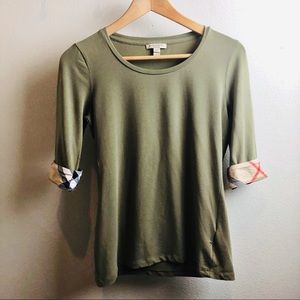 Burberry Brit Olive Jersey Top